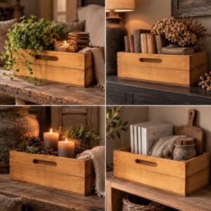 Houten Opbergkist met Greep Bruin (3)