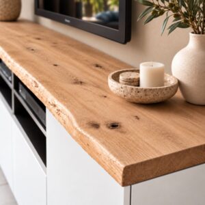 Eiken Besta Blad op Maat met Boomstamrand 25mm (1)