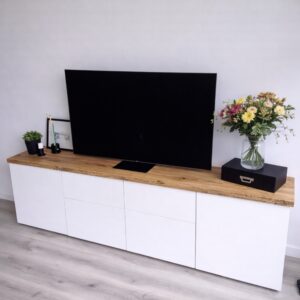 Kopie van Oud-Eiken Bovenblad Besta Kast 25mm recht