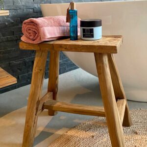 Oude Houten Kruk Old Teak – Handgemaakt en Duurzaam (1)