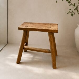 Oude Houten Kruk Old Teak – Handgemaakt en Duurzaam (2)