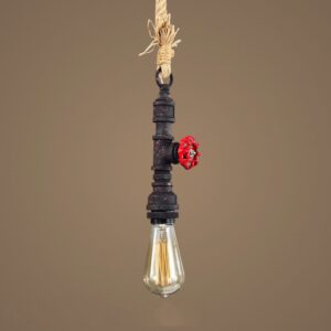 Touw Lamp Vintage - Metalen waterpijp & Lamp