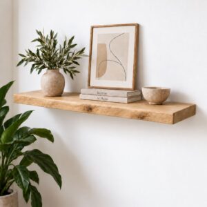 Wandplank Eiken Boomstam Zwevend 42mm - Op Maat
