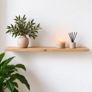 Wandplank Eiken Zwevend Recht 24mm - Op Maat