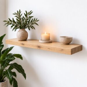 Wandplank Eiken Zwevend Recht 42mm - Op Maat
