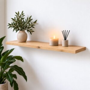 Wandplank Eiken Zwevend Recht 24mm - Op Maat