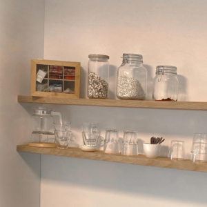 Wandplank eiken 24mm Blinde plankdragers 1