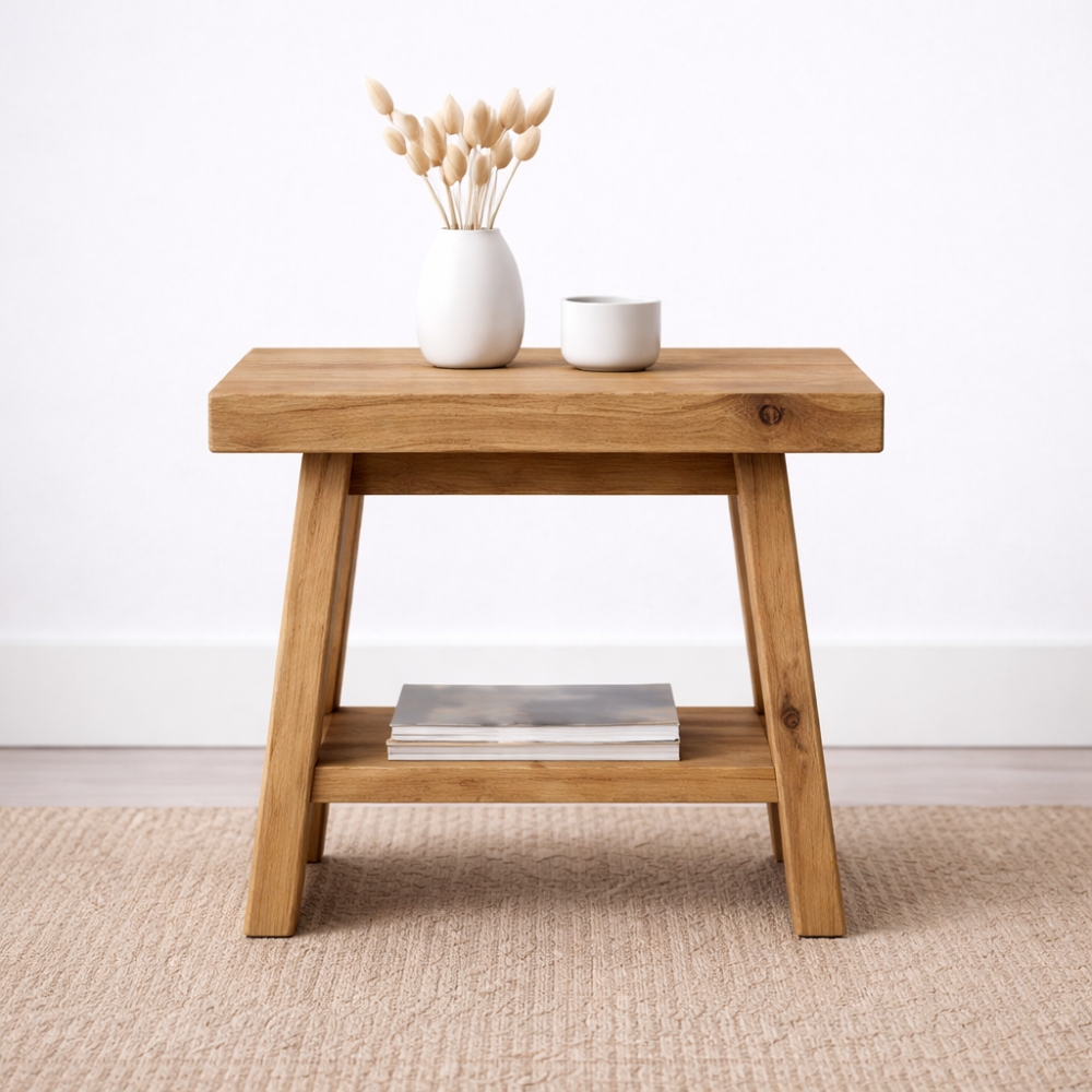 Oud Eiken Kruk 45mm Massief - Handgemaakt & Duurzaam