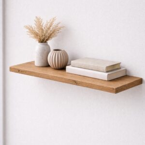 Zwevende Wandplank Oud-Eiken Recht 25mm – Op Maat