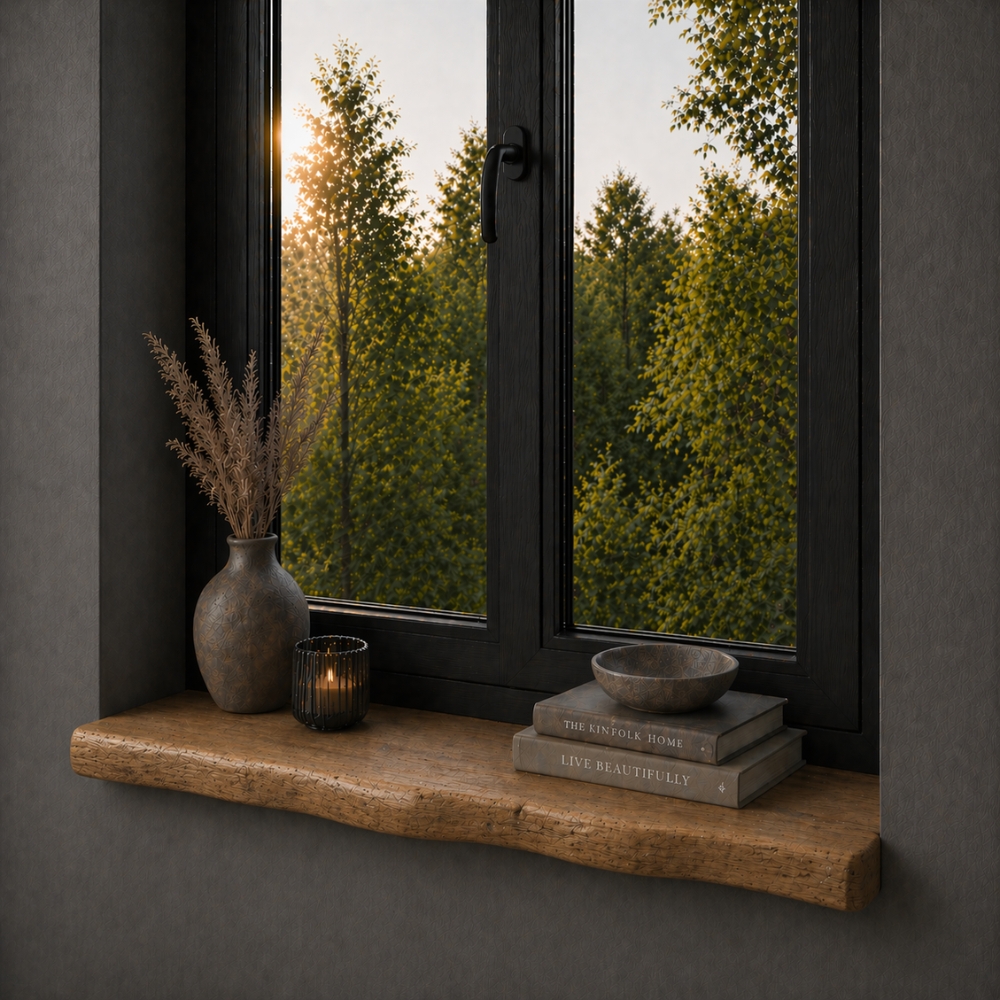 Oud-Eiken Vensterbank & Plank 45mm Boomstamrand - Op Maat