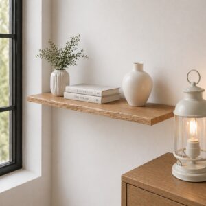 Zwevende Wandplank Oud-Eiken Boomstamrand 25mm 6