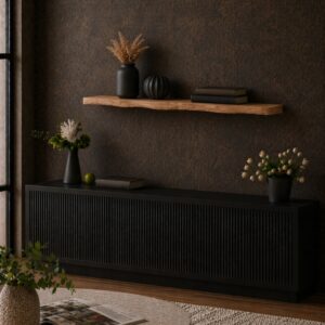 Zwevende Wandplank Oud-Eiken Boomstamrand 45mm (3)