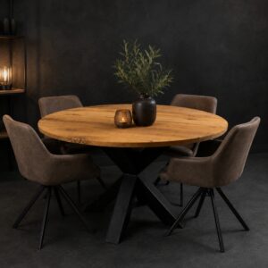 Ronde Eettafel Oud-Eiken Cercle - Op Maat