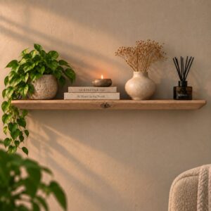 Japandi Wandplank Oud-Eiken 25mm - Facetrand & Ronde Hoeken