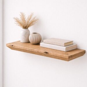 Japandi Wandplank Oud-Eiken 45mm met Facetrand en Ronde Hoeken