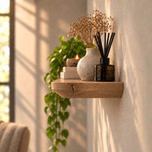 Japandi Wandplank Oud-Eiken 45mm met Facetranden Ronde Hoeken (14)
