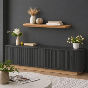 Japandi Wandplank Oud-Eiken 45mm met Facetranden Ronde Hoeken (2)