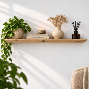 Japandi Wandplank Rustiek Eiken 24mm – Facetrand & Ronde Hoeken