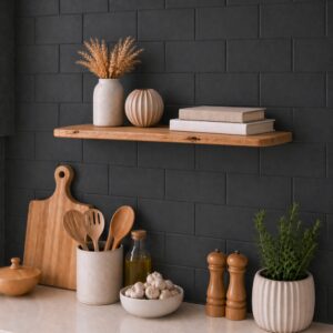 Japandi Wandplank Oud-Eiken 25mm – Ronde Hoeken