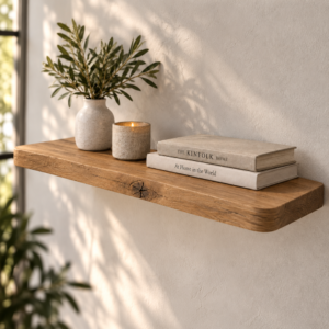 Japandi Wandplank Oud-Eiken 45mm – Ronde Hoeken