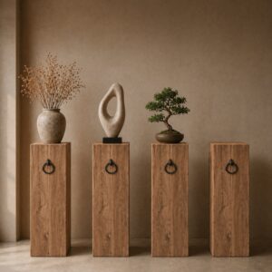 Eiken Sokkel op Maat – Massief Oud Eiken 100cm 30x30cm meerdere