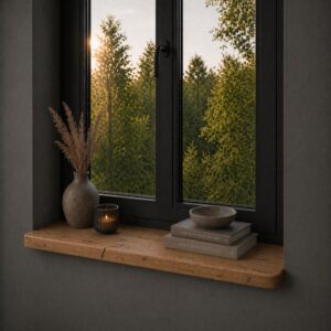 Japandi Vensterbank Oud-Eiken 45mm – Ronde Hoeken