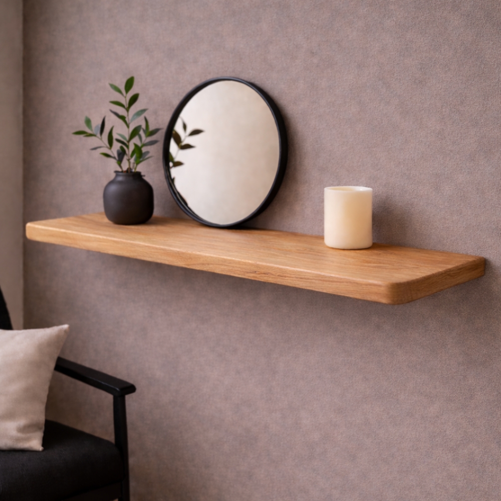 Japandi Wandplank Eiken 24mm – Ronde Hoeken