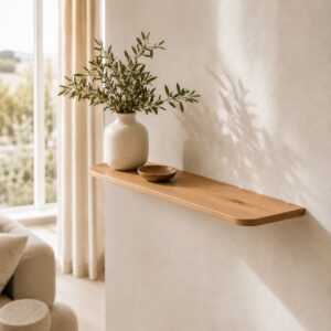 Japandi Wandplank Eiken 24mm – Ronde Hoeken