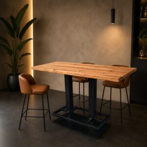 Bartafel Table Haute | Oud Eiken | Met Voetsteun – Op Maat