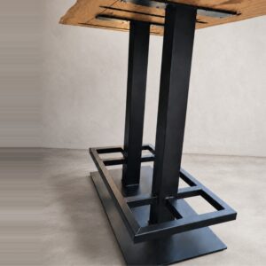 Bartafel Table Haute Oud Eiken Met Voetsteun (4)