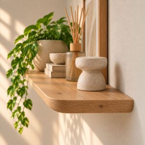 Japandi Wandplank Oud-Eiken 25 mm – Rond Afgewerkt (3)