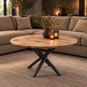 Ronde Salontafel Oud-Eiken Cercle